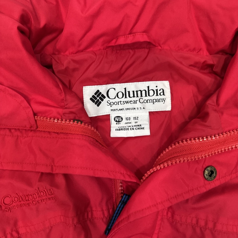 Columbia Jacket Kids 14/16 Youth L Winter Fire‎ Ridge Ski Hooded  Full Zip
